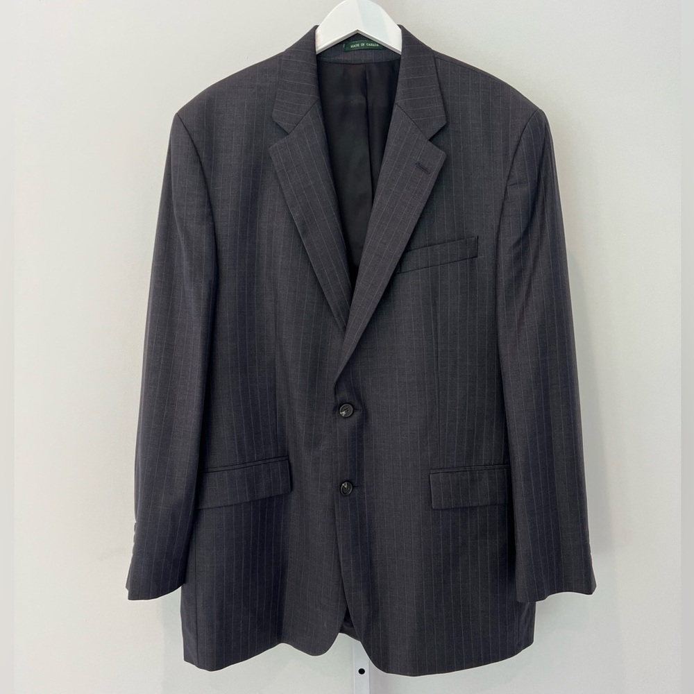 LAUREN RALPH LAUREN GRAY PINSTRIPE MEN'S SUIT 44L - Picture 5 of 17